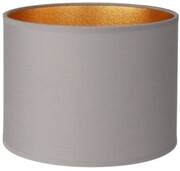 Abażur walec Oro Deluxe szary złoty środek