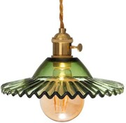 Lampa wisząca szklana płaska BALERINA zielona