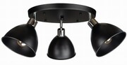 Lampa sufitowa czarny plafon potrójny okrągły stożek
