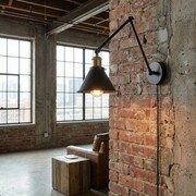 Kinkiet regulowany z kablem klosz stożek NEW Antic Brass