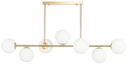 Lampa sufitowa Milano Grande gold 7 kloszy mleczne kule EP1C24