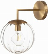 Kinkiet metalowy złoty Pandora szklana kula