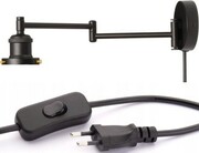 Kinkiet regulowany z kablem wysuwany (stelaż) Matt Black