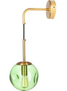 Kinkiet metalowy szklana kula LAVA GREEN