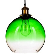 Lampa wisząca szklana duża kula ombre zielona