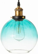 Lampa wisząca szklana kula turkusowa ombre
