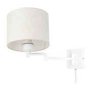 Kinkiet regulowany z łańcuszkiem abażur lniany