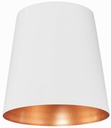 Klosz metalowy biały stożek złoty środek loft E27