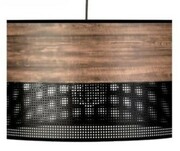 Lampa wisząca z abażurem ażurowa ORO fornirowana 35cm ZLA7216