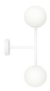 Kinkiet Milano white podwójny mleczne kule EP1C28