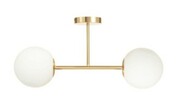 Lampa sufitowa Milano gold mat podwójna mleczne kule EP1C28