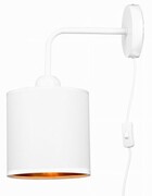 Kinkiet ścienny z abażurem Oro biały kabel