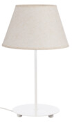 Lampka stołowa biała abażur stożek lniany Karo E27