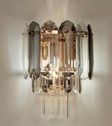 Kinkiet ścienny luksusowy kryształowy Luxury Gold Grey EP33W1