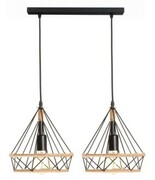 Lampa wisząca loft listwa podwójna GEO S BOHO sznur juta