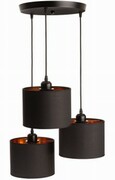 Lampa sufitowa na plafonie 3 klosze Oro czarna