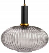Lampa wisząca szklana MODERNA grafitowa szara DUŻA