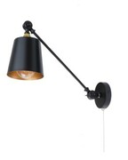 Kinkiet regulowany czarny metalowy LOFT łańcuszek