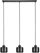 Lampa wisząca listwa potrójna wiszące kubełki czarna