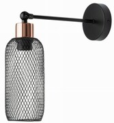 Kinkiet ścienny podłużny metalowa siatka