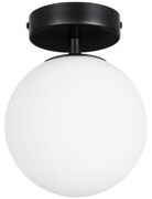 Lampa sufitowa plafon Milano black pojedyncza mleczna kula