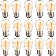 Pakiet 15szt żarówka LED E27 S14 0,5W amber girlandowa