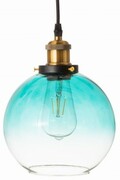 Lampa wisząca szklana kula turkusowa ombre