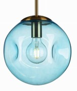Lampa wisząca szklana kula LAVA BLUE