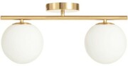 Lampa sufitowa plafon Milano gold podwójna mleczne kule