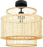 Lampa sufitowa rattanowa plecionka BMB07 czarna