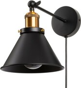 Kinkiet regulowany metalowy Edison z kablem ANTIC BRASS