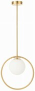 Lampa wisząca złota Milano Lune mleczna kula