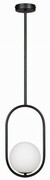Lampa wisząca czarna Milano Ring kula mleczna