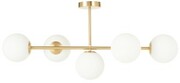 Lampa sufitowa Milano złota 5 kloszy mleczne kule