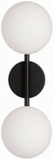Kinkiet Milano black podwójny mleczne kule