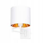 Kinkiet regulowany z abażurem biały hotelowy