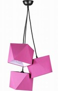 Lampa wisząca na trzy abażury róż TRIO