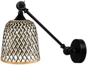 Kinkiet regulowany Rustic czarny klosz bambusowy PHU15E