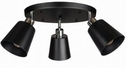 Lampa sufitowa czarny plafon potrójny mały stożek