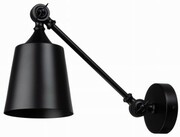 Kinkiet regulowany Rustic czarny klosz stożek