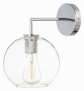 Kinkiet metalowy satynowy Madrid szklana kula