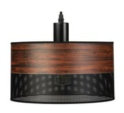 Lampa wisząca wenge czarna abażur czarny środek tuba