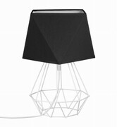 Lampka nocna Diament LOFT WHITE abażur czarny