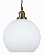 Lampa wisząca duża szklana kula mleczna biała