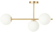 Lampa Milano złota potrójna mleczne kule dwuobwodowa