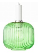 Lampa wisząca szklana MODERNA zielona biała zawieś