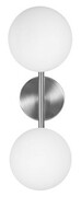 Kinkiet Milano silver podwójny mleczne kule