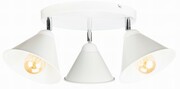Lampa sufitowa biały plafon potrójny mały stożek