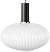 Lampa wisząca szklana MODERNA duża mleczna czarna zawieś