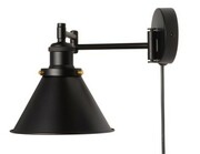 Kinkiet regulowany wysuwany z kablem Matt Black